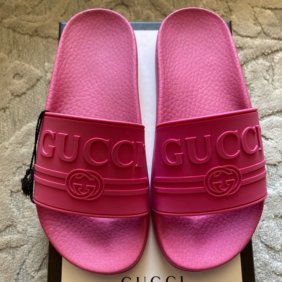 gucci slides women pink